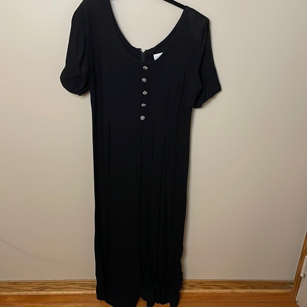 EXPO‎ Wide Leg Romper Black with Jewel Buttons size 6